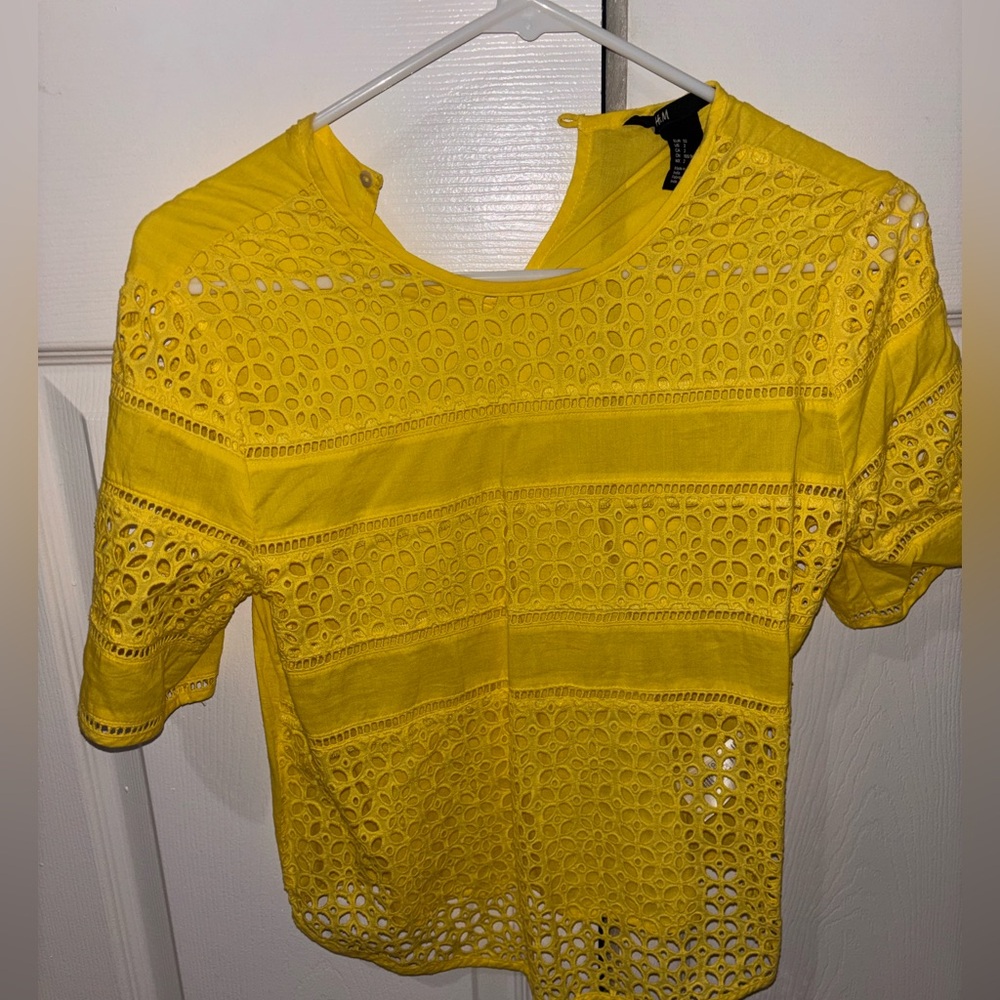 H&M Vibrant Yellow Lace Blouse